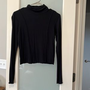 Wild Fable Black Cropped Turtle Neck, Size S